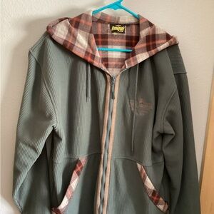 Renegade Olive Green Corduroy Jacket with Plaid Lining